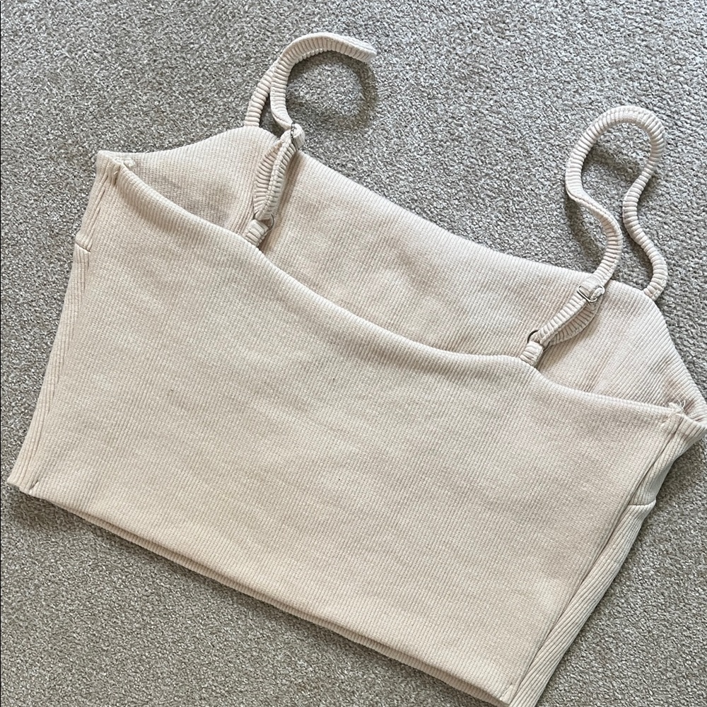 Lulu's Cream Ribbed Crop Top - Picture 10 of 10